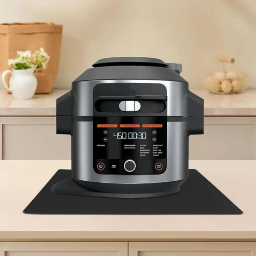 Vista 3 de Alfombrilla de silicona para debajo de la máquina de café con labio, accesorio de máquinas automáticas, alfombrilla base de goma multifuncional