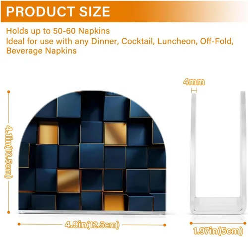 Vista 3 de Black and Gold Style Acrylic Napkin Holder for Outdoor, Dining, Freestanding Table Napkin Dispenser for Home Decor for Bathroom, Restaurant