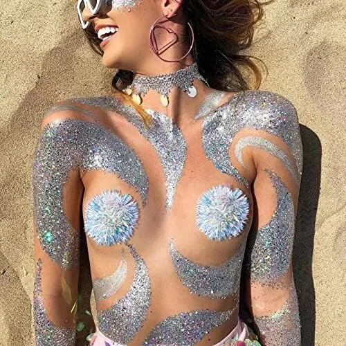 Vista 3 de MOSSTYUS Sexy Pasties Corpiño reutilizable de silicona adhesivo para el pecho