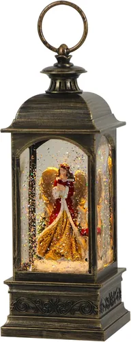 Vista 13 de Eldnacele Linterna de globo de nieve musical de Santa con temporizador de 6 horas, lámpara iluminada que canta, funciona con batería y USB, agua