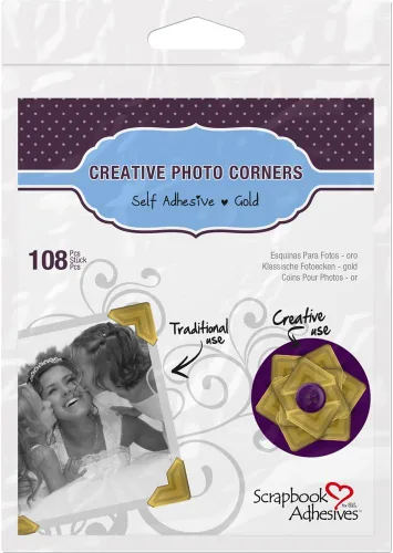 Vista 10 de Scrapbook Adhesives by Esquinas de papel autoadhesivas de 3L, color negro, paquete de 108