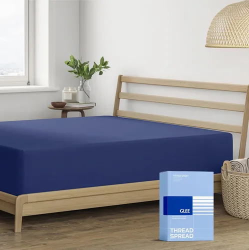 Vista 9 de THREAD SPREAD Sábanas bajeras de 100% algodón tamaño Twin XL, paquete de 2 - 400 hilos por pulgada, bolsillo profundo de 16", sábana bajera
