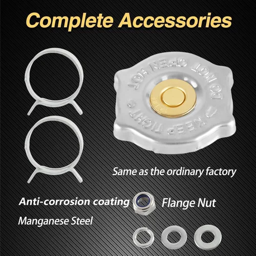 Vista 5 de Tapa de Refrigerante de Aluminio de Mejora para Motor con Tapón de Radiador Compatible con Dodge Durango Dakota Chrysler 200 Sebring Jeep Compass