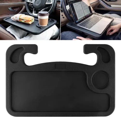 Vista 8 de JUSTTOP Escritorio para volante de automóvil, accesorios de viaje para automóvil, bandejas de soporte de automóvil para comer, mesa multiusos