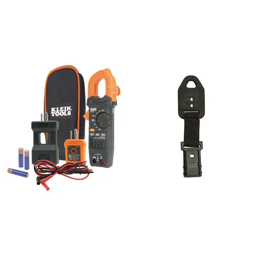 Vista 8 de Klein Tools CL120KIT - Kit de medidor de abrazadera digital de rango automático y probador de salida GFCI RT250 con pantalla LCD, probador