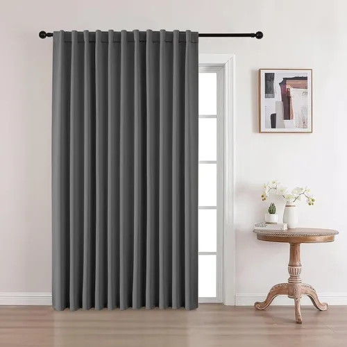 Vista 13 de CUCRAF - Juego de 2 paneles de cortinas opacas de 54 pulgadas, cortina con bolsillo para varilla y pestaña trasera, cortinas oscuras con aislamiento