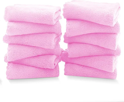 Vista 27 de TENSTARS Juego de 12 paños de alta calidad, secado rápido, terciopelo coral de microfibra suave, altamente absorbente, uso multiusos como baño, spa