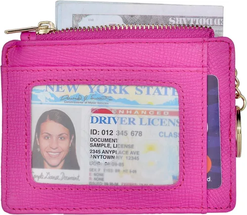 Vista 2 de Monedero delgado con bloqueo RFID, con bolsillo frontal para monedas, tarjetero, para mujer