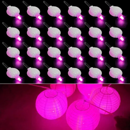 Vista 19 de 50 unidades de luces LED mini, globos LED intermitentes para luces de fiesta de neón, linternas de papel, huevos de Pascua, fiesta de cumpleaños