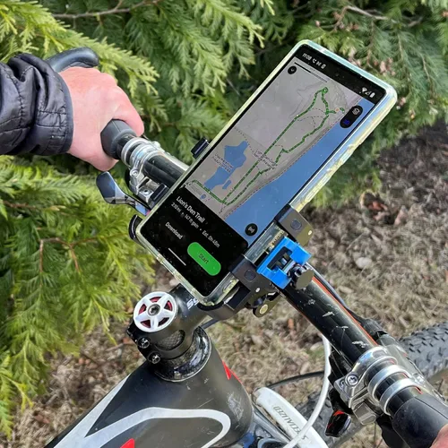 Vista 2 de BiKase BiKGrip Soporte para teléfono de bicicleta, soporte para teléfono de motocicleta, abrazadera para teléfono celular para manillar, clip