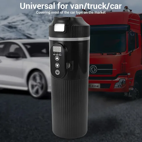 Vista 5 de HEEPDD Caldera de agua portátil de 12 V a 24 V, hervidor eléctrico de viaje de 16.9 fl oz con control de temperatura para preparar café y té