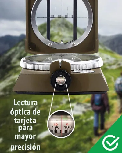 Vista 4 de Eyeskey Brújula Militar de Supervivencia Táctica Multifuncional con Cordón y Bolsa Impermeable y Resistente a los Impactos Brújula de EK1001