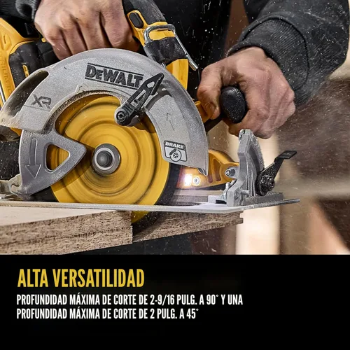 Vista 6 de DEWALT Kit de sierra circular inalámbrica sin escobillas de 20 V MAX XR de 7-1/4 pulgadas con batería y cargador (DCS590WW1)