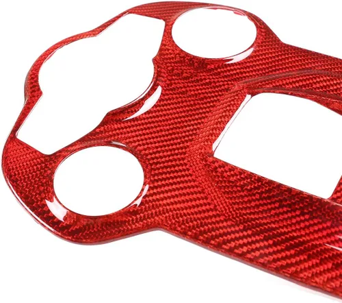 Vista 7 de Red Real 100% fibra de carbono para Alfa Romeo Giulia Stelvio 2017 2018 2019 Interior del coche consola central de cambio de engranajes cubierta