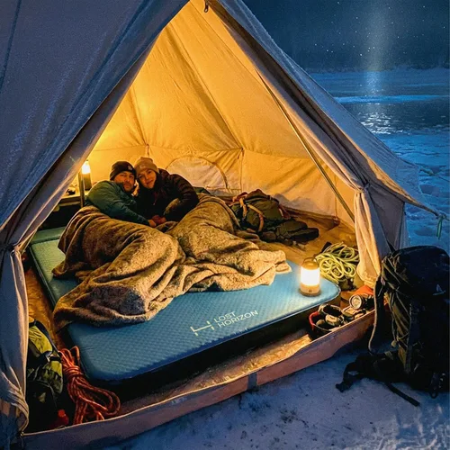 Vista 5 de LOSTHORIZON Colchón de Aire y Espuma para Acampar, Almohadilla Autoinflable para Dormir, 3" de Grosor, con Bolsa de Bomba, Tamaño Completo