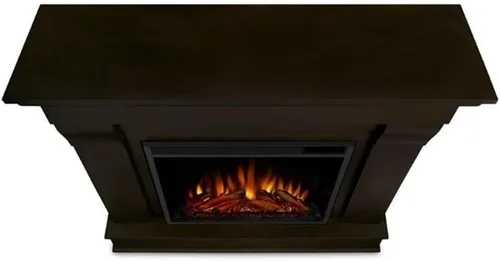 Vista 5 de Real Flame Chateau - Chimenea eléctrica de 41 pulgadas con repisa para sala de estar o dormitorio, inserto de chimenea calentador reemplazable Nogal
