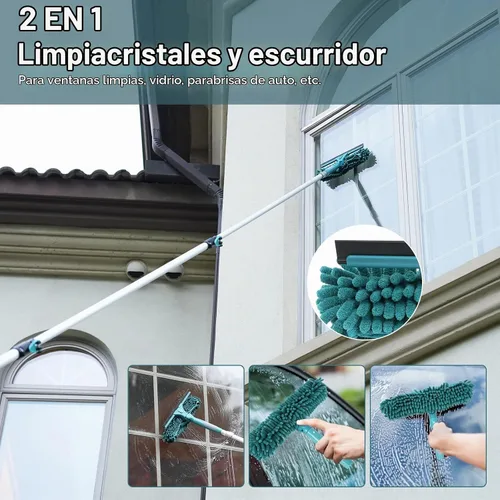 Vista 6 de Kit de plumero de gran alcance de 20 pies TelesPro con poste de extensión de 5-12 pies, kit de limpieza para techos altos y limpieza de ventanas
