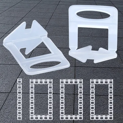 Clips de sistema de nivelación de azulejos, espaciadores, clips niveladores de azulejos, espaciadores niveladores de azulejos, 1000 piezas de 1/8