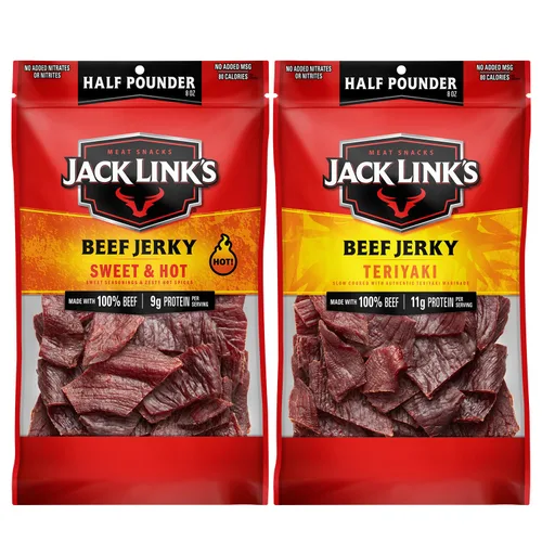 Vista 16 de Jack Link's carne de res Jerky, original, bolsa grande de media libra - bocadillo de carne sabrosa, listo para comer, aperitivos de proteína con 10g