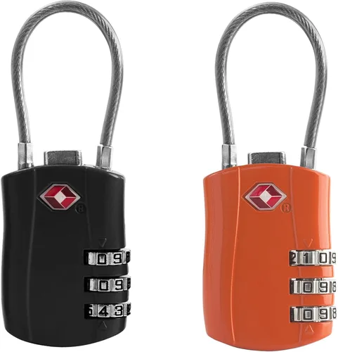 Vista 11 de Cerraduras TSA para equipaje, candado pequeño combinado con cable, candados de equipaje aprobados por la TSA, candado combinado con código