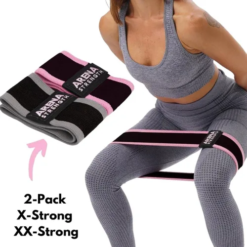 Vista 2 de Arena Strength Fabric Booty Bands: Fabric Resistance Bands for Legs and Butt: 3 Pack Set. Perfect Workout Hip Band Resistance. Workout Program and