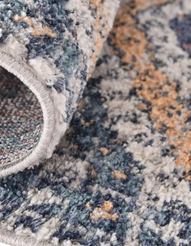 Vista 6 de Unique Loom Aramis Collection - Alfombra de área - Rio (2 pies 7 pulgadas x 10 pies, color azul/azul claro)