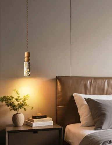 Vista 8 de Lámpara colgante de isla de cocina: lámpara colgante de terrazo y madera, base E26 - Accesorio de iluminación moderno para comedor, dormitorio