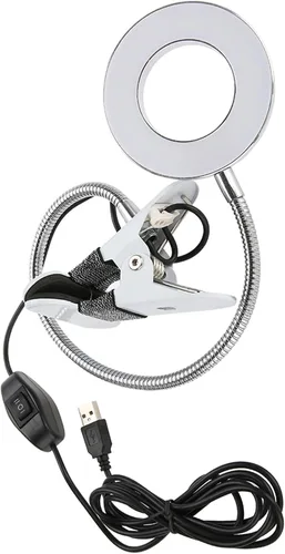 Vista 4 de Lámpara de escritorio de belleza, luz LED para lectura y maquillaje, con luz fría y cálida, 2 modos, enchufe USB