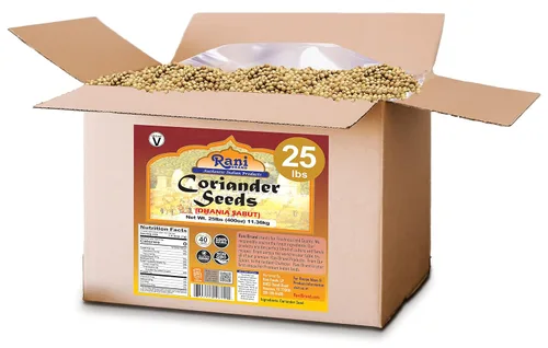 Vista 4 de Semillas enteras de cilantro Rani (Dhania), especias indias de 400 onzas (25 libras) caja a granel de 25.0 lbs ~ totalmente naturales Apto