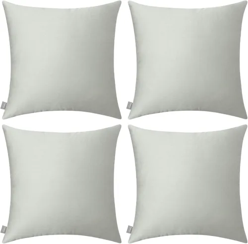 Vista 17 de Thmyo - Paquete de 4 fundas de almohada decorativas de 100 % algodón para lumbar, cómodas, sólidas, para Navidad/Halloween, fundas de cojín Blanco