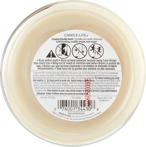 Vista 9 de Candle-lite Velas perfumadas, fragancia cremosa de remolino de vainilla, una vela de aromaterapia de 10 onzas con tres mechas con 20-40 horas