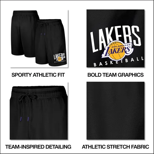 Vista 5 de Ultra Game Pantalones cortos de baloncesto oficiales de la NBA Soft Air Mesh Teamster para hombre, ajuste clásico