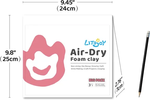 Vista 6 de Arcilla de Espuma Negra de Secado al Aire - Para Modelar, Suave, Ligera para Suministros Escolares, Proyectos de Arte, Decoración de Halloween