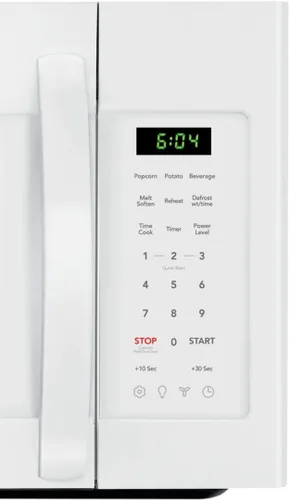 Vista 4 de Frigidaire FFMV1846VW - Microondas blanco de 30 pulgadas para fijar sobre la cocina, con capacidad de 1.8 pies cúbicos, 1000 vatios de potencia