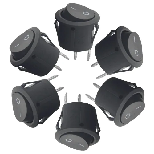 Vista 2 de XINGYHENG 20 interruptores basculantes redondos de encendido y apagado de 2 pines SPST para barco, AC 6A/125V 10A/250V con cable pre-soldado