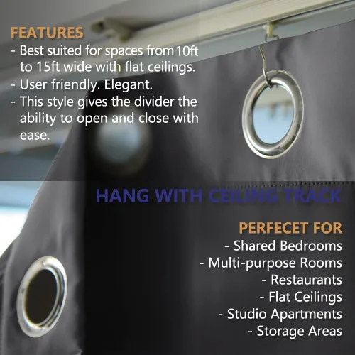 Vista 435 de NICETOWN - Divisor de habitación, cortina opaca divisora de habitación con función de aislamiento térmico, panel para puerta corredera o patio