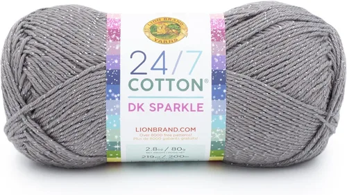 Vista 13 de Lion Brand Yarn Estampados DK de algodón 24/7, hilo para tejer, ganchillo y manualidades, azul, paquete de 1 Cotton Yarn for Knitting, Crochet
