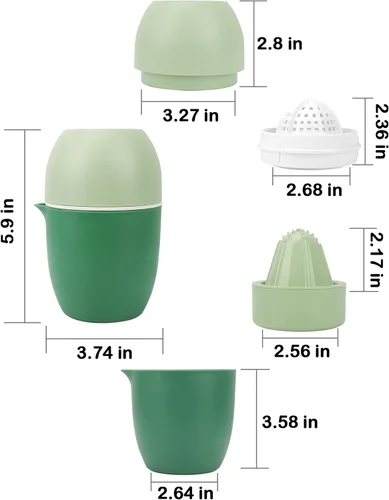 Vista 6 de Lechin Exprimidor de mano - Exprimidor de cítricos con forma de limón - Exprimidor de limón a mano con dos opciones de prensa para diferentes frutas
