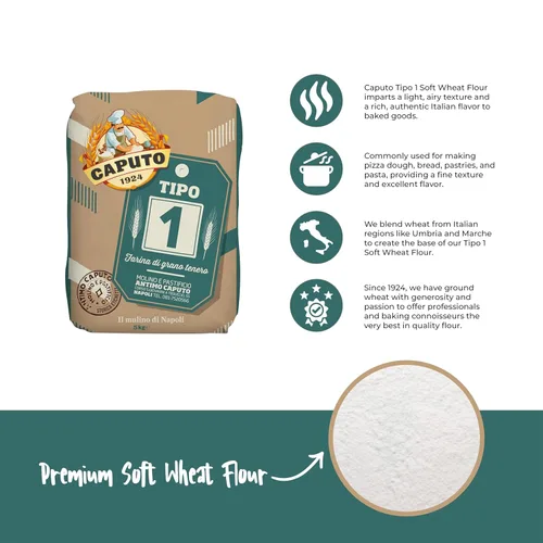 Vista 2 de BrickOvenBaker Tipo 1 Harina de Trigo Suave Molino Caputo 11.0 lbs