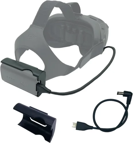 JCHPINE FPV Goggles V2 Soporte de batería y cable de alimentación compatible con DJI FPV Combo Goggles V2 Batería Recarga Cable Accesorios