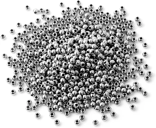 Vista 6 de [2 MM/280 piezas] Cuentas de acero inoxidable negras redondas de metal espaciador a granel para hacer joyas DIY, collar, pulsera