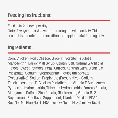 Vista 7 de DreamBone DreamSticks con sabor real a tocino y queso, palitos masticables sin cuero crudo para perros, 15 palitos
