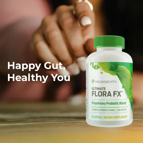 Vista 6 de Youngevity Ultimate Flora FX™ - Suplemento prebiótico y probiótico - Apoya la salud digestiva y el microbioma intestinal - 4 mil millones de UFC