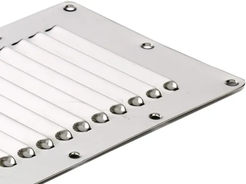 Vista 7 de Amarine Made Ventilación de acero inoxidable con listones estampados, ventilación marina rectangular para yates y barcos - 07720S - 5" X 9" (2)