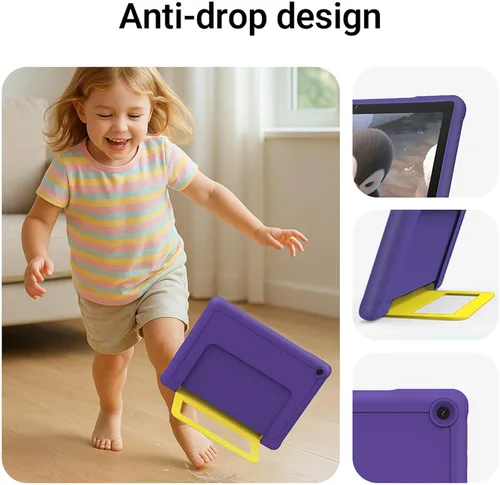 Vista 4 de ApoloMedia Tableta para niños, 10.1 pulgadas HD Android 15, 64 GB de almacenamiento, 8 GB de RAM, modo de protección ocular, batería de 10 horas