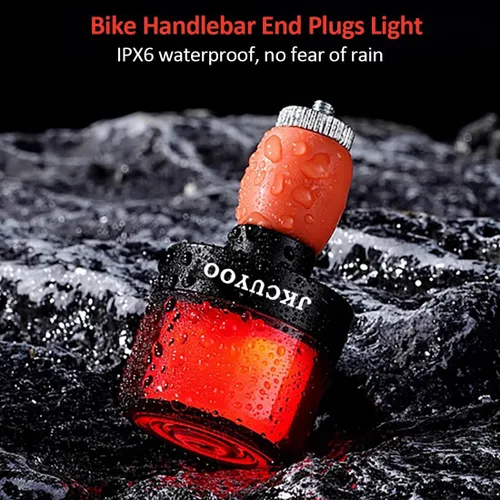 Vista 3 de 2 tapones de extremo para manillar de bicicleta, 7 colores cambiantes, luz final para manillar de bicicleta para paseo nocturno, luces traseras LED