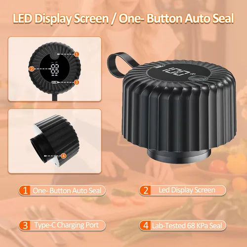 Vista 2 de Electric Mason Jar Vacuum Sealer, Upgraded 3-in-1 Mason Vacuum Sealer Kit, Canning Supplies for Wide & Regular Mouth, Fully Automated and Portable