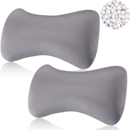 Vista 11 de Thyle Paquete de 2 almohadas de cuello con cuentas en forma de hueso pequeño para cama, sofá, viajes, almohada suave para dormir en casa y soporte