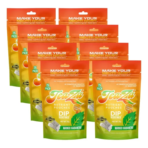 Vista 22 de Bolsas de energía TeaZa, salsa sin tabaco ni nicotina - Alternativa de tabaco y salsa energética masticable, inmersión saludable con sabor premium