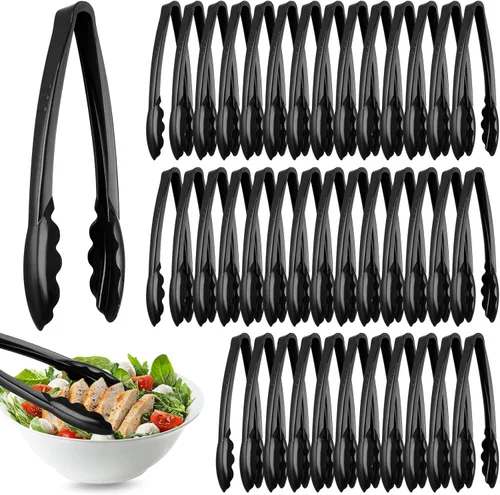 Vista 15 de Tessco for you 25 pinzas de plástico para servir a granel, pinzas desechables de plástico de 9 pulgadas, pinzas de ensalada resistentes para cocina
